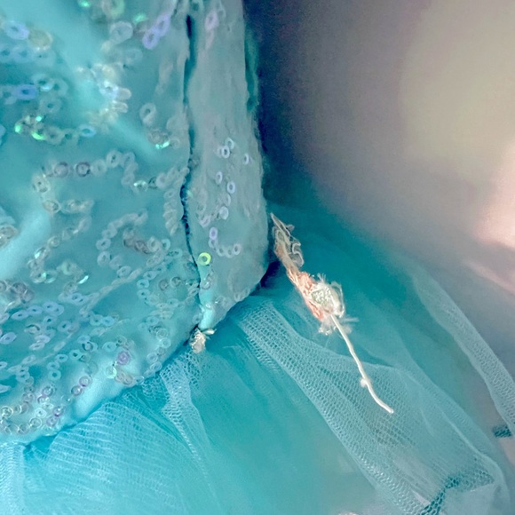 Weissman Dance Costume Small Child Mint Green/Blue tutu sequins. Kids size 6 - Picture 4 of 4
